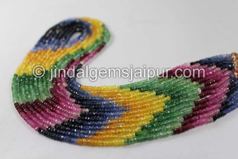 Multi Precious Faceted Roundelle Beads